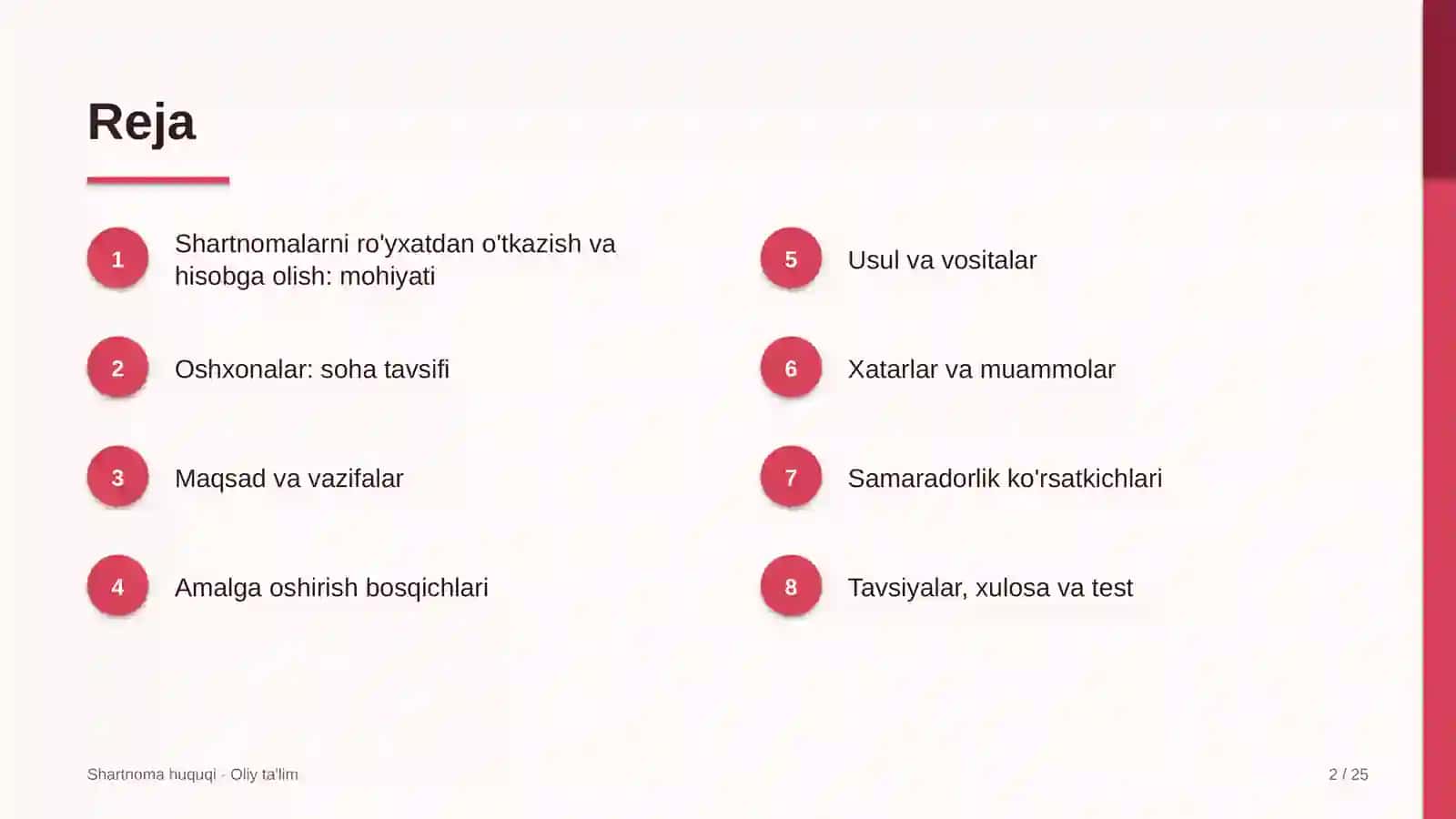 oshxonalarda shartnomalarni ro'yxatdan o'tkazish va hisobga olish 8987 2