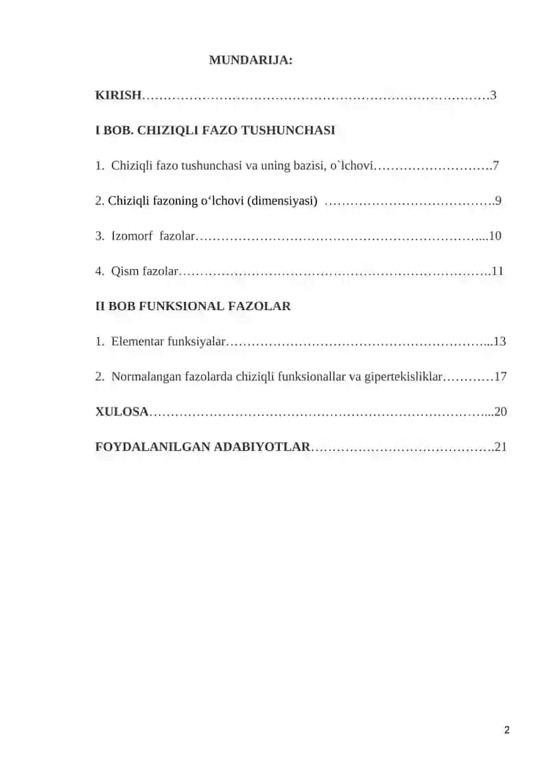 Chiziqli Fazo 2