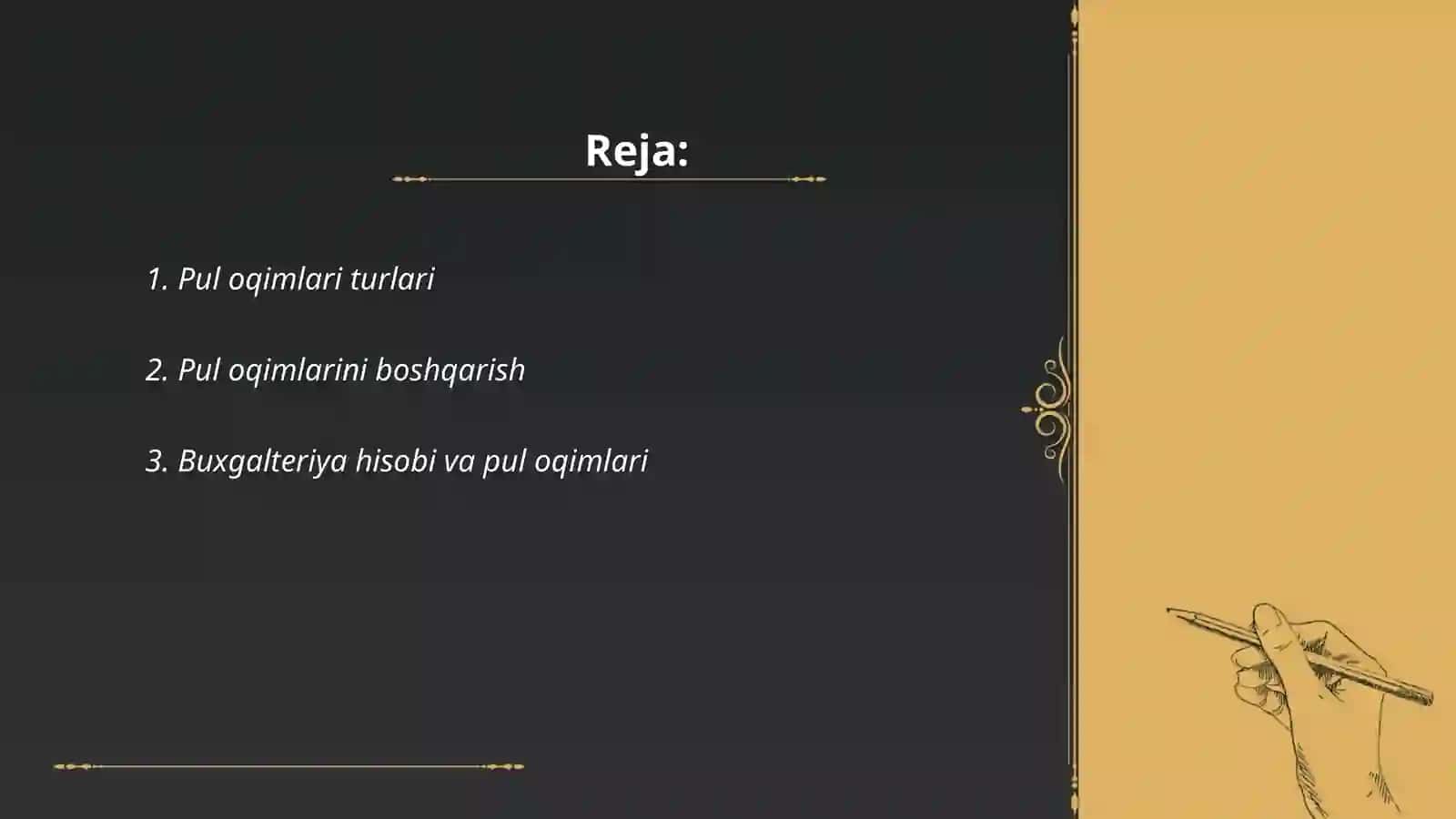 Pul oqimlari tahlili 2