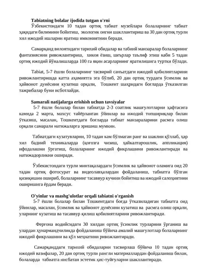 Bolalarda tabiat bilan tanishtirishda ijodiy qobiliyatlarni rivojlantirish 2