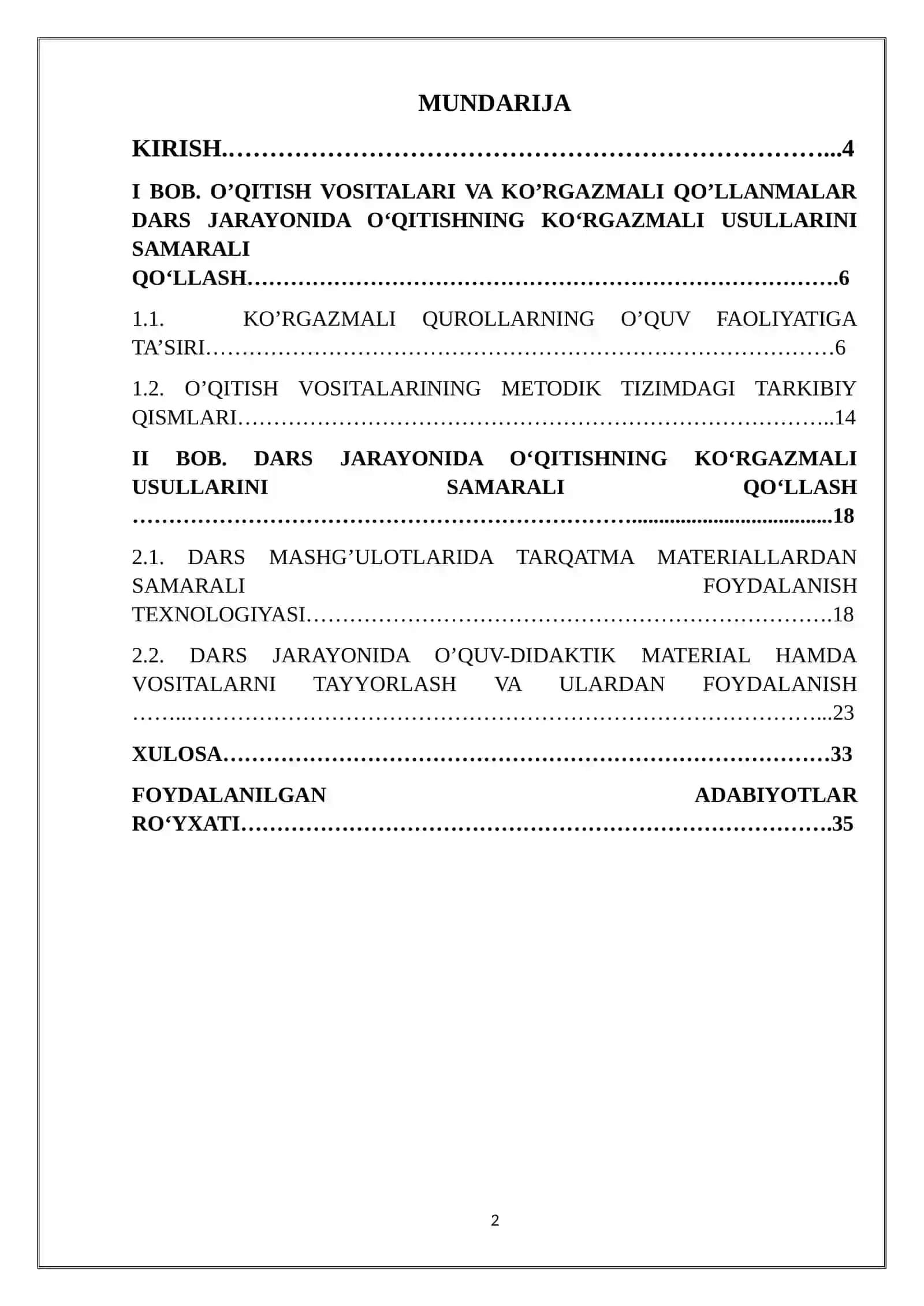 O’QISH DARSLARIDA KO’RGAZMALI VOSITALARDAN FOYDALANISH 2