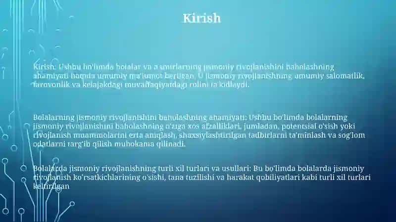 Bolalar Va O'Smirlarning Jismoniy Rivojlanish Ko'Rsatkichlarini Baholash 2