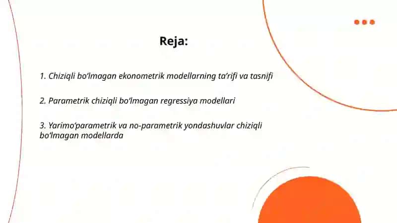 Chiziqli bolmagan ekonometrik modellar 2