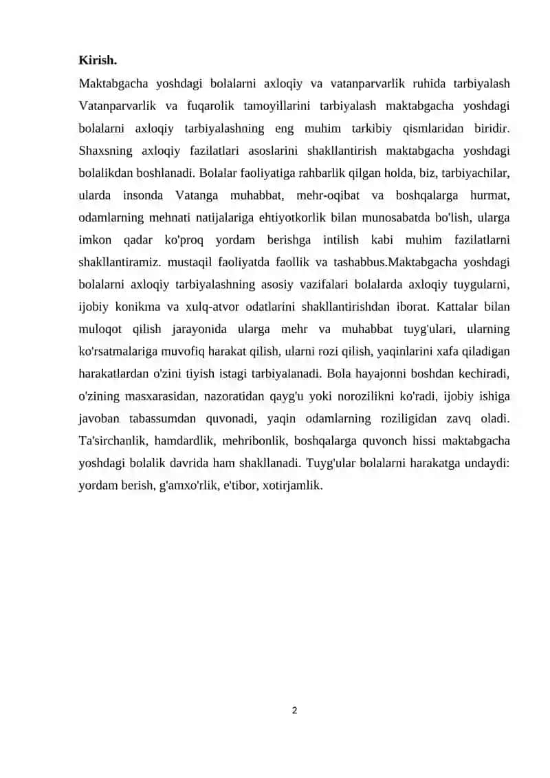 Bola shaxsining barkamol rivojlanishi uchun vatanparvarlik tarbiyasining ahamiyati 2