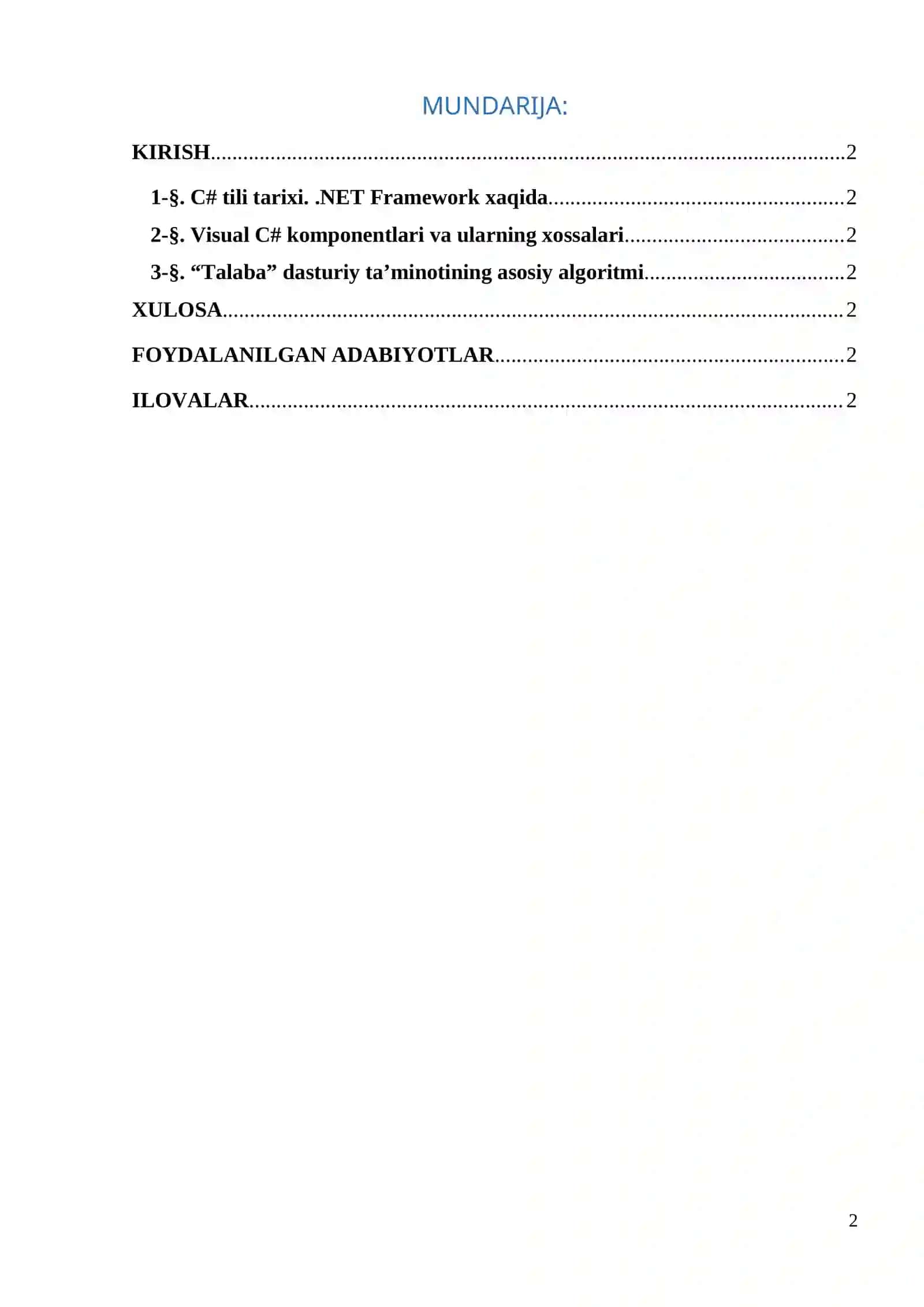 “Talabalar bilimini baxolashda test tizimi” 2