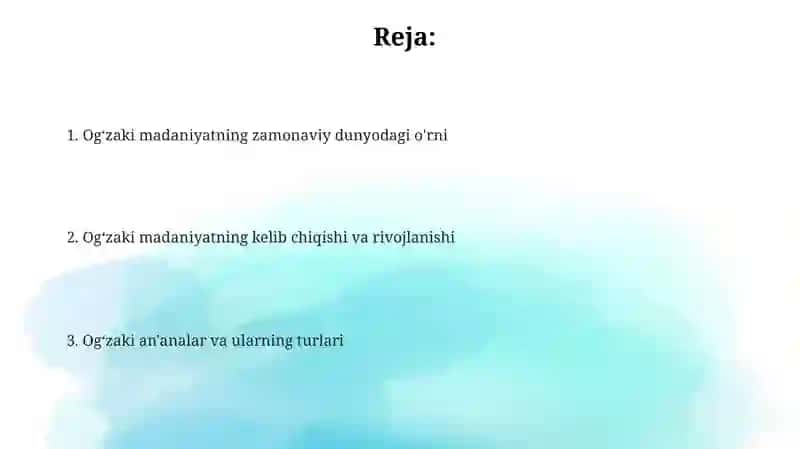 Ogʻzaki madaniyat 2