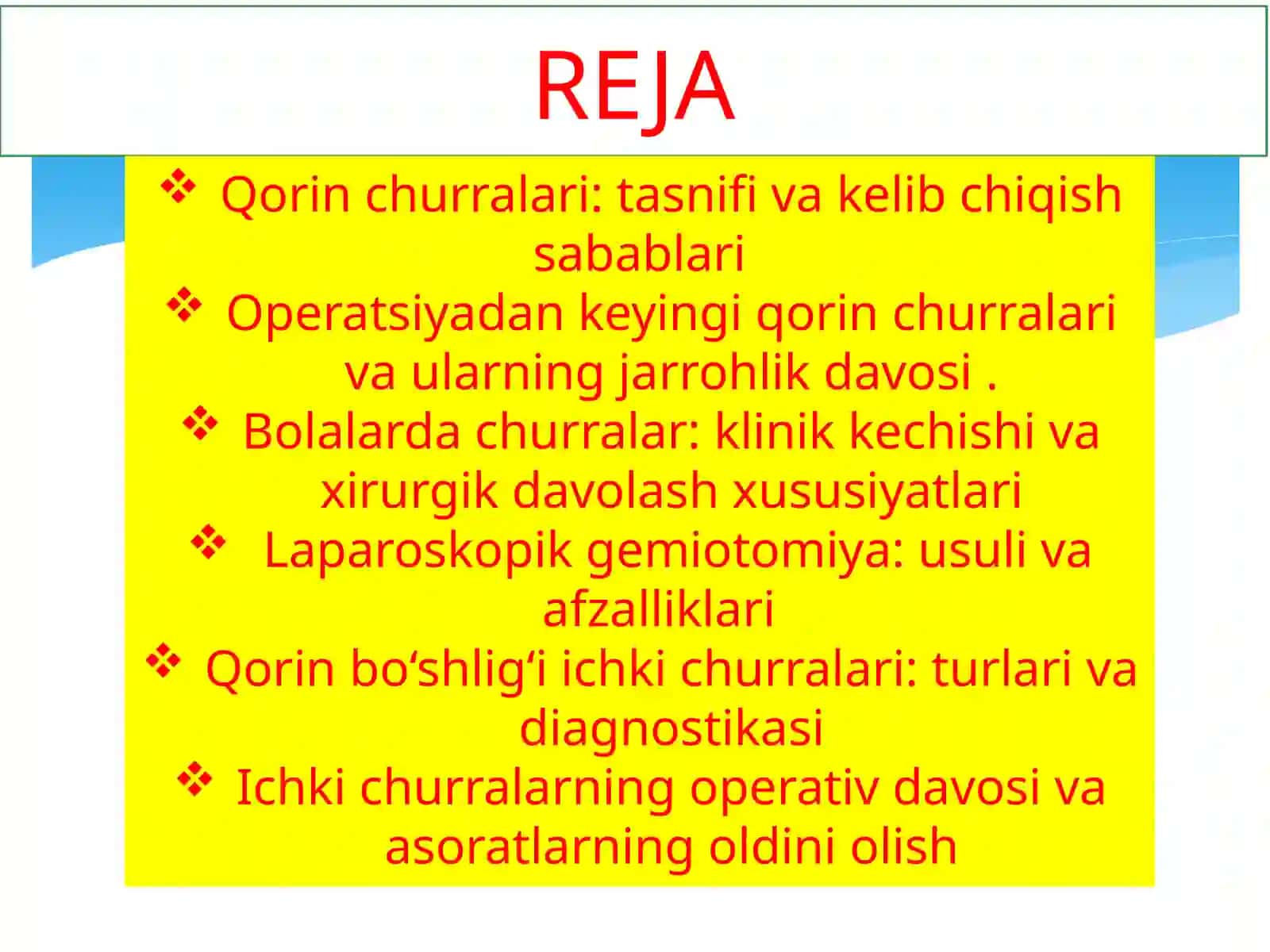 Operativ Xirurgiya va Topografik Anatomiya 2