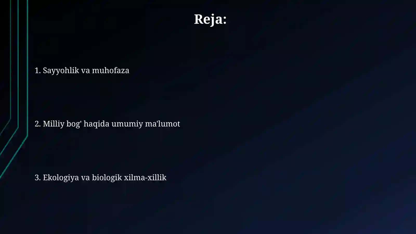 Milliy bog' haqida umumiy ma'lumot 2