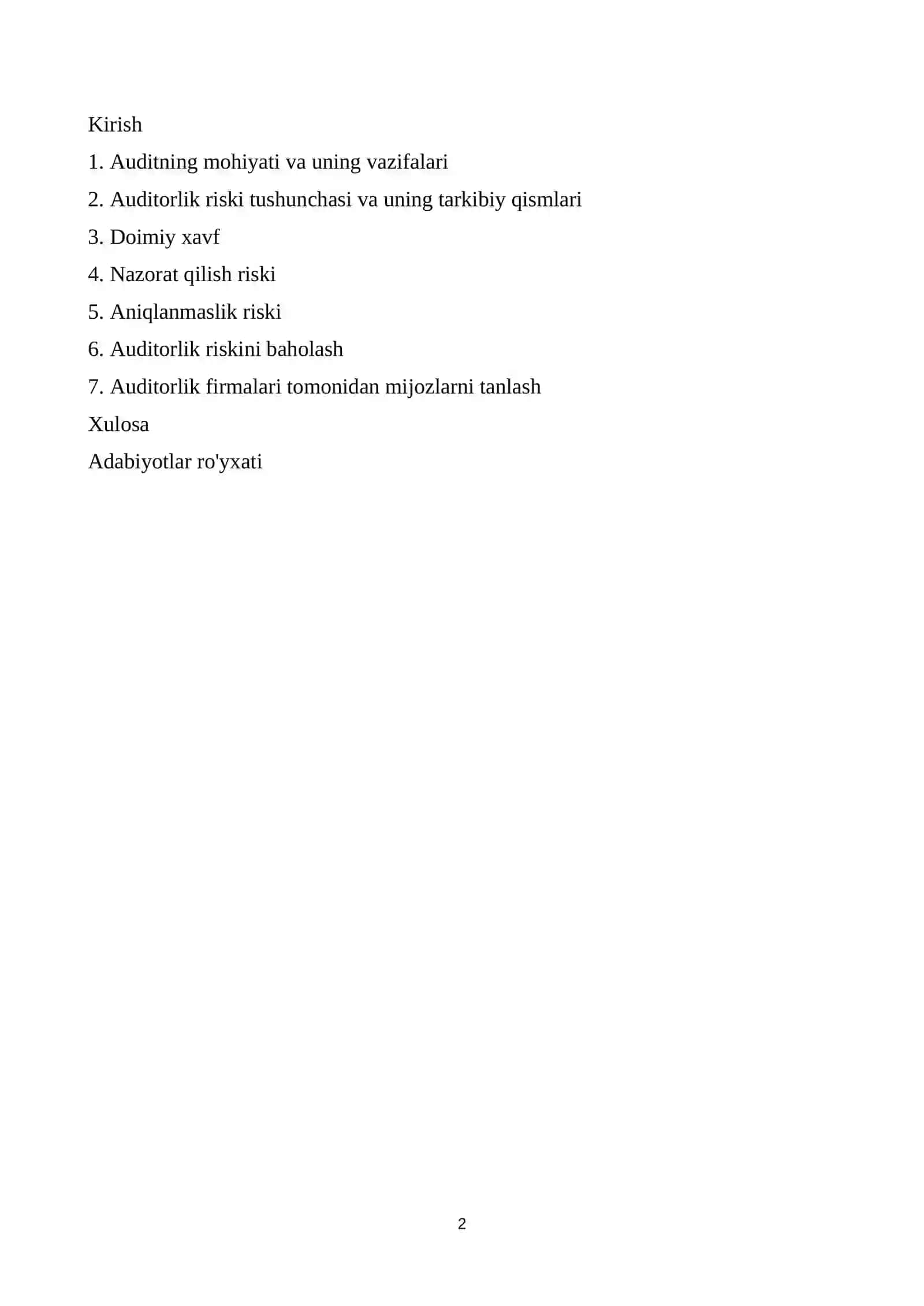 Auditorlik riski tushunchasi va uning tarkibiy qismlari 2