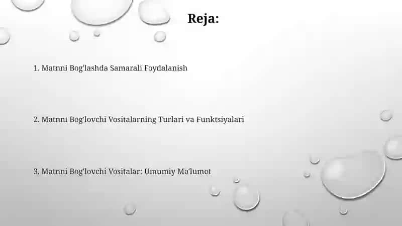 Matnli bogʻlovchi vositalar 2