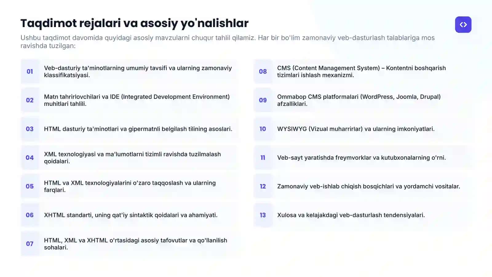 Web saytlar yaratishga yo'naltirilgan dasturiy ta'minotlar | Zamonaviy veb-ishlab chiqish vositalari, texnologiyalari va ularning tahlili 2