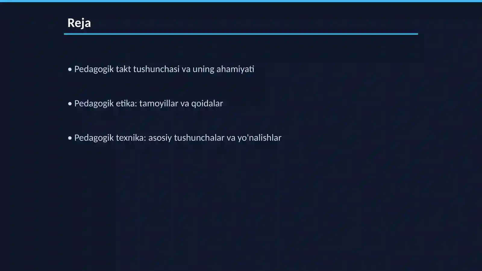 Pedagogik takt va pedagogik etika. Pedagogik texnika haqida tushuncha 2