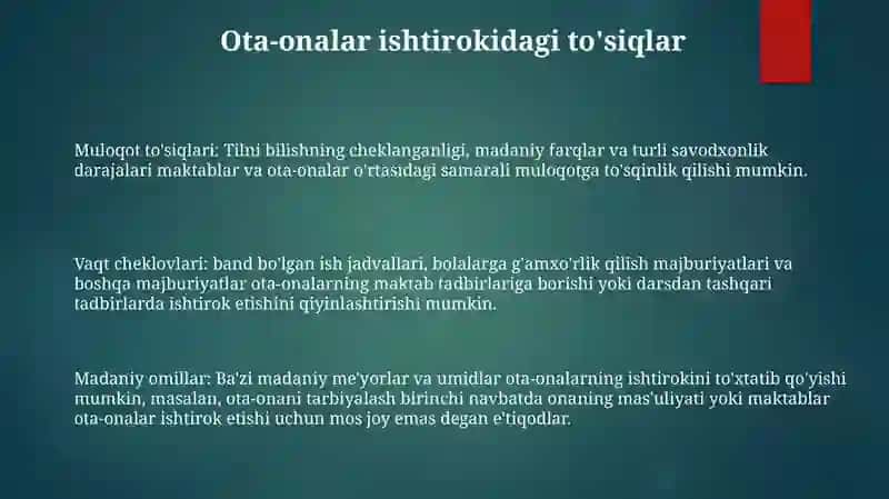 Farzandi Ta’Lim-Tarbiyasiga E’Tiborsiz Ota-Onalar Bilan Ishlash Samaradorligini Oshirish 2