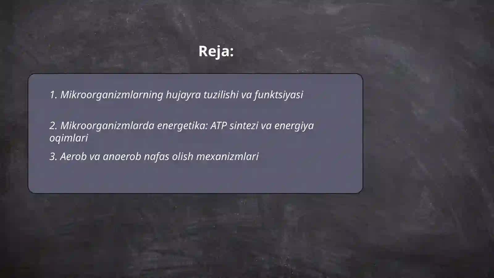 Mikroorganizmlarning fiziologiyasi 2