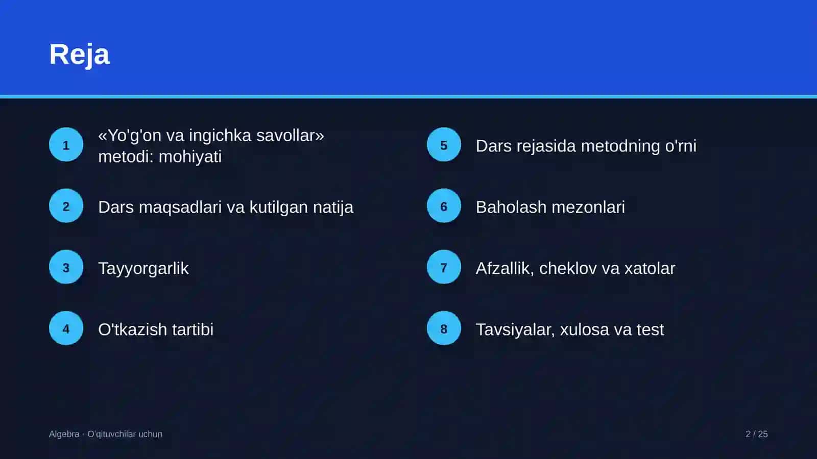 algebra darslarida yo'g'on va ingichka savollar metodidan foydalanish 1736 2