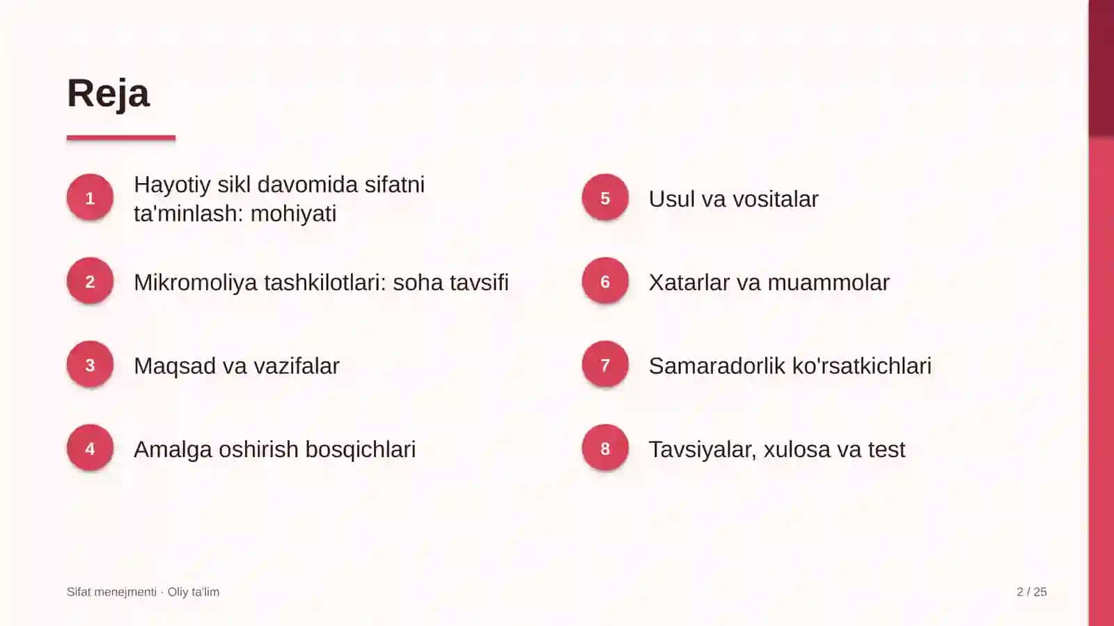 mikromoliya tashkilotlarida mahsulot hayotiy sikli davomida sifatni ta'minlash 7053 2