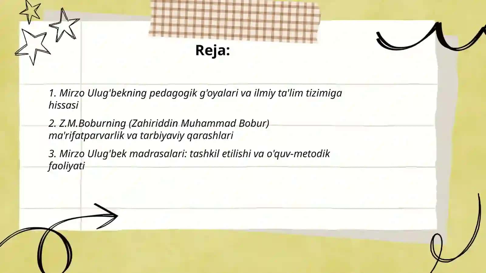 Mirzo Ulug'bek va Z.M.Boburlarning pedagogik g'oyalari 2