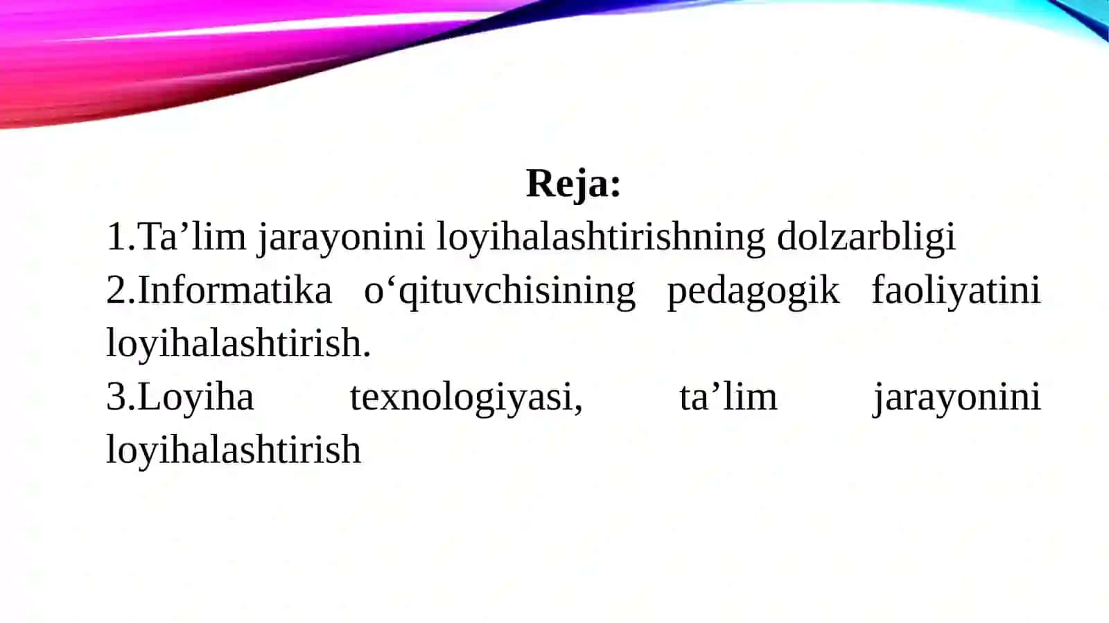 Loyihaviy o‘qitish texnologiyalari 2