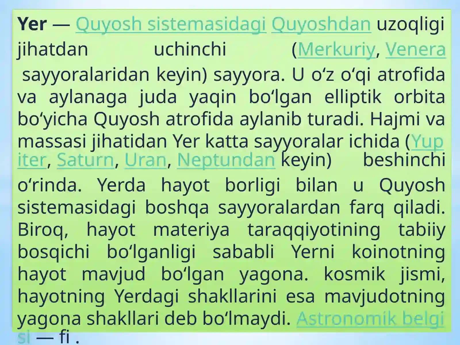 YER SAYYORASI 2