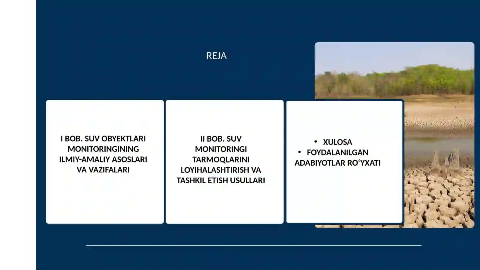 BOB. SUV OBYEKTLARI MONITORINGINING ILMIY-AMALIY ASOSLARI VA VAZIFALARI 2