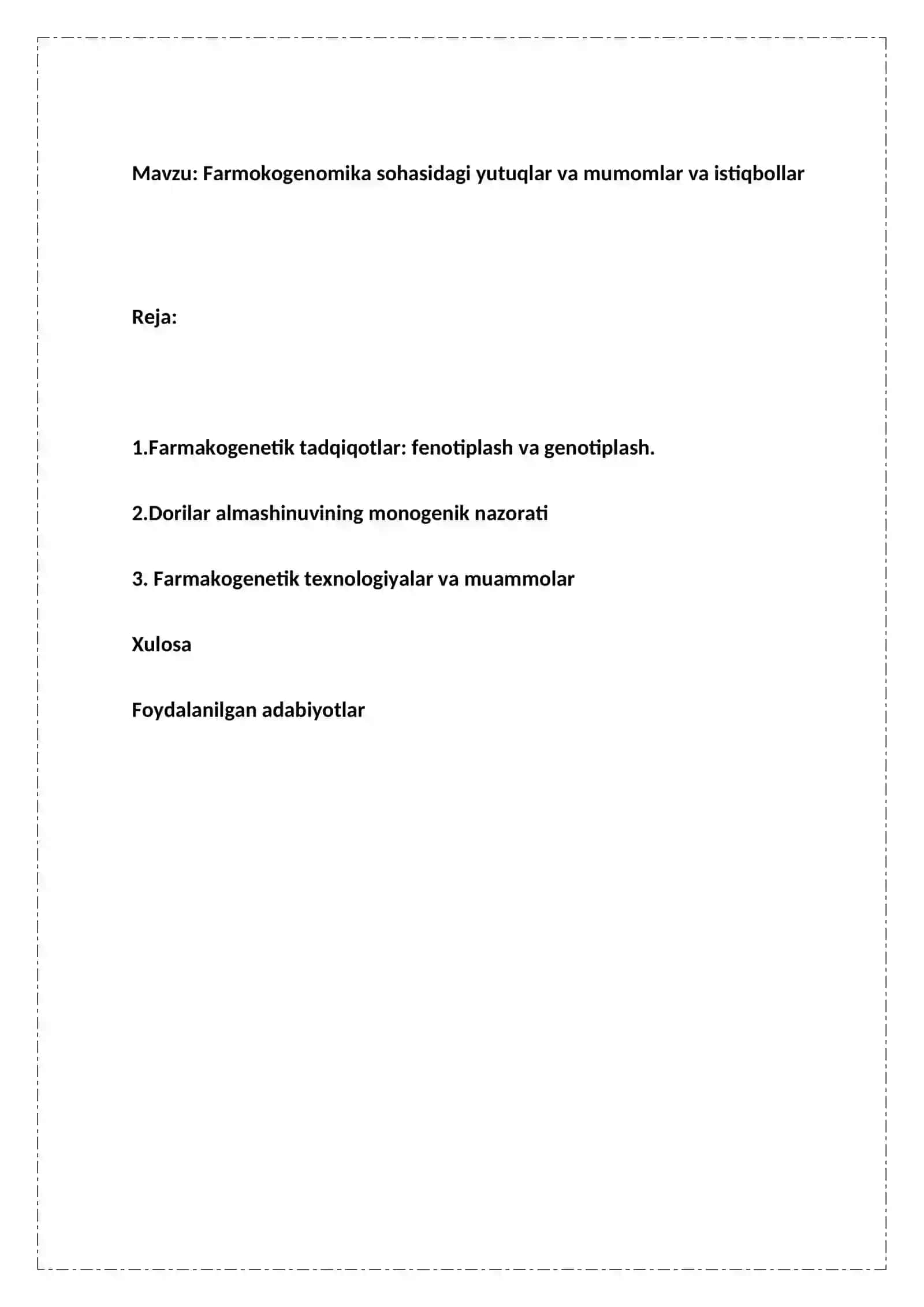 Farmokogenomika sohasidagi yutuqlar va muammolar va istiqbollar 2
