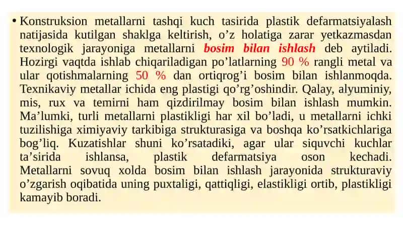 Metallarning plastik deformatsiyalanishi 2