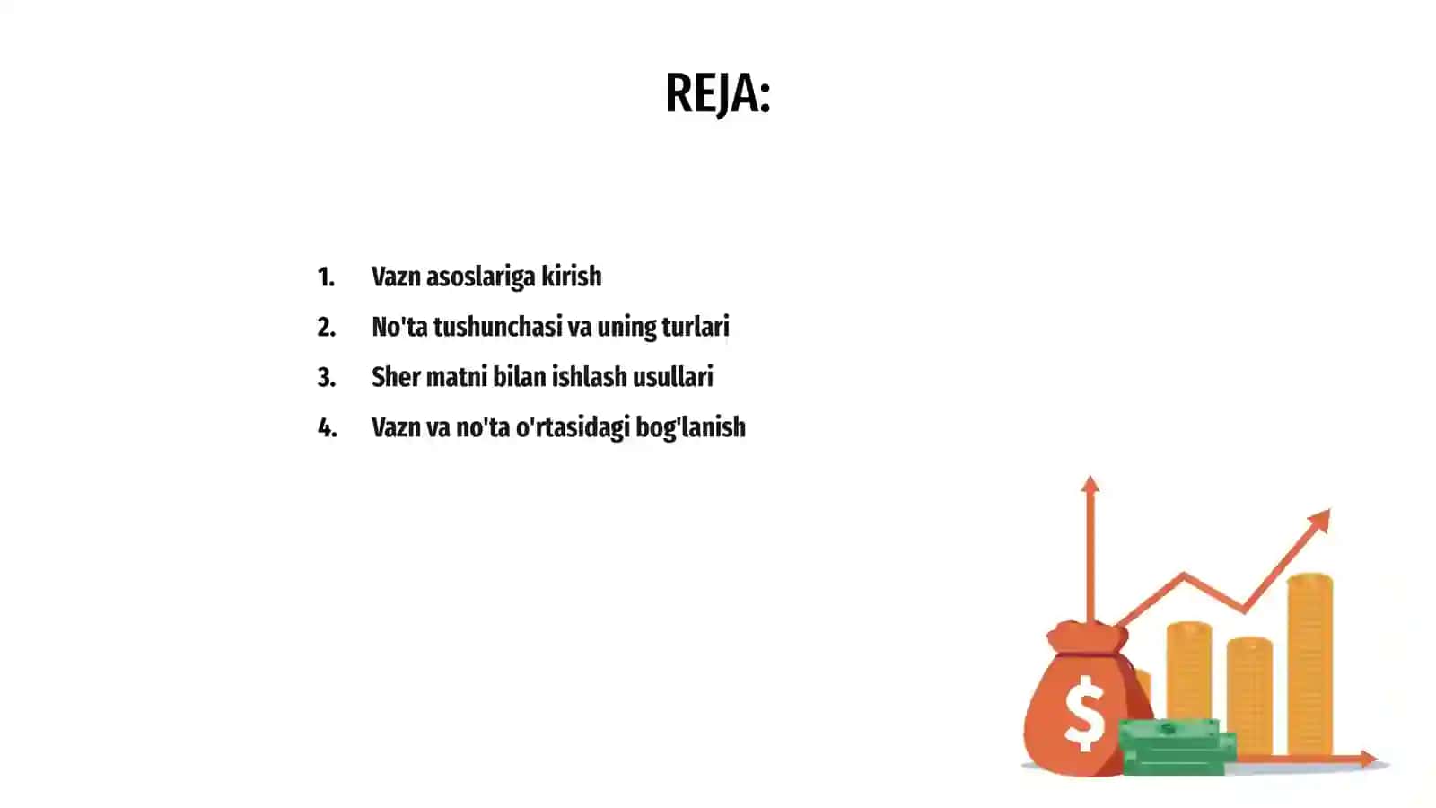 Vazn asoslari, no'ta va sher matni ustida ish olib borish 2