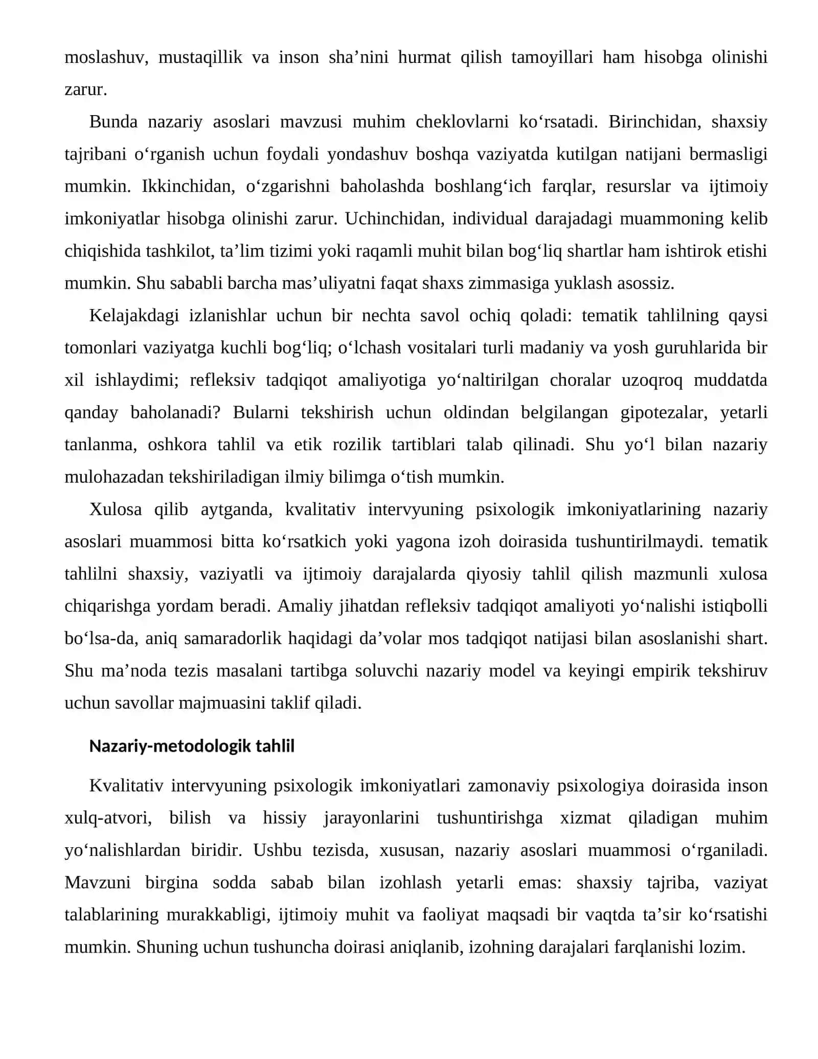 KVALITATIV INTERVYUNING PSIXOLOGIK IMKONIYATLARI — NAZARIY ASOSLARI 2