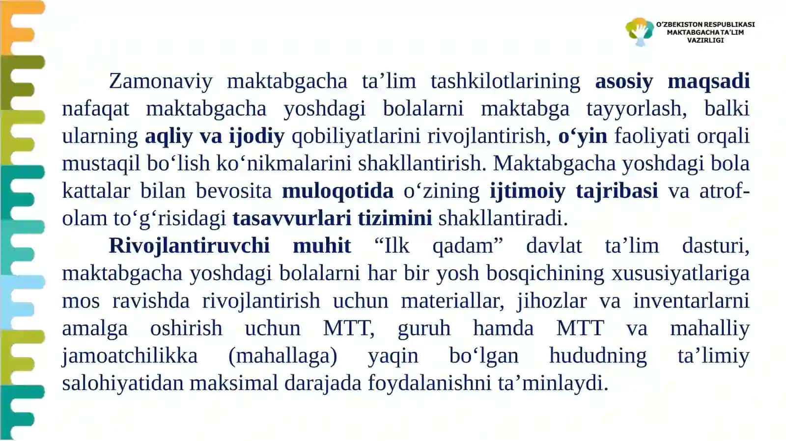 RIVOJLANTIRUVCHI MUHITNI TASHKIL QILISH 2