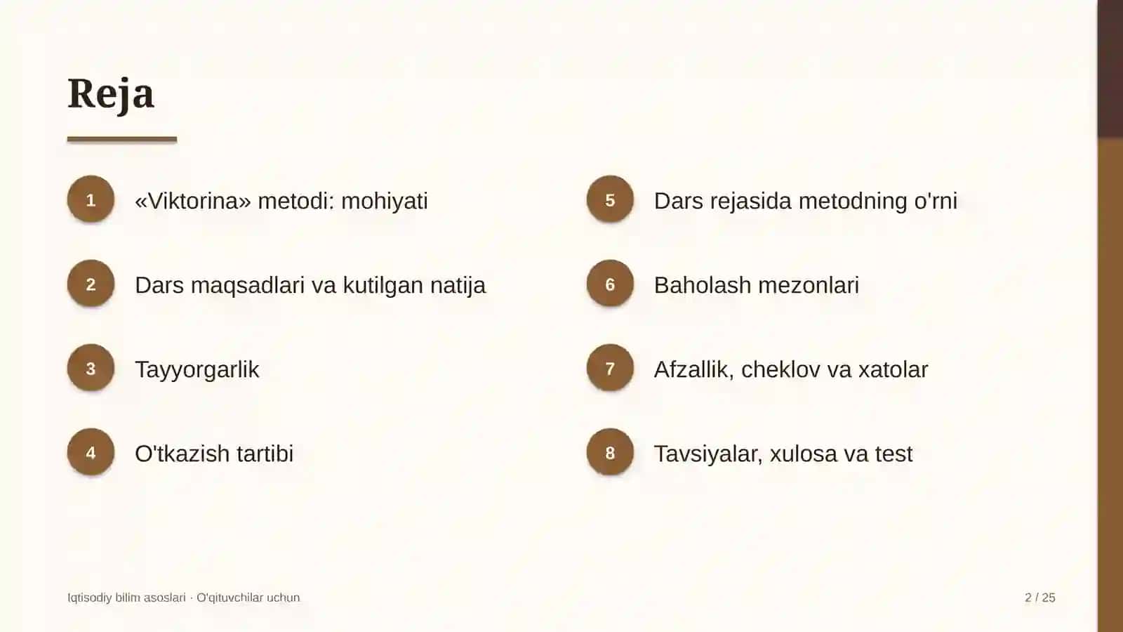 iqtisodiy bilim asoslari darslarida viktorina metodidan foydalanish 2809 2