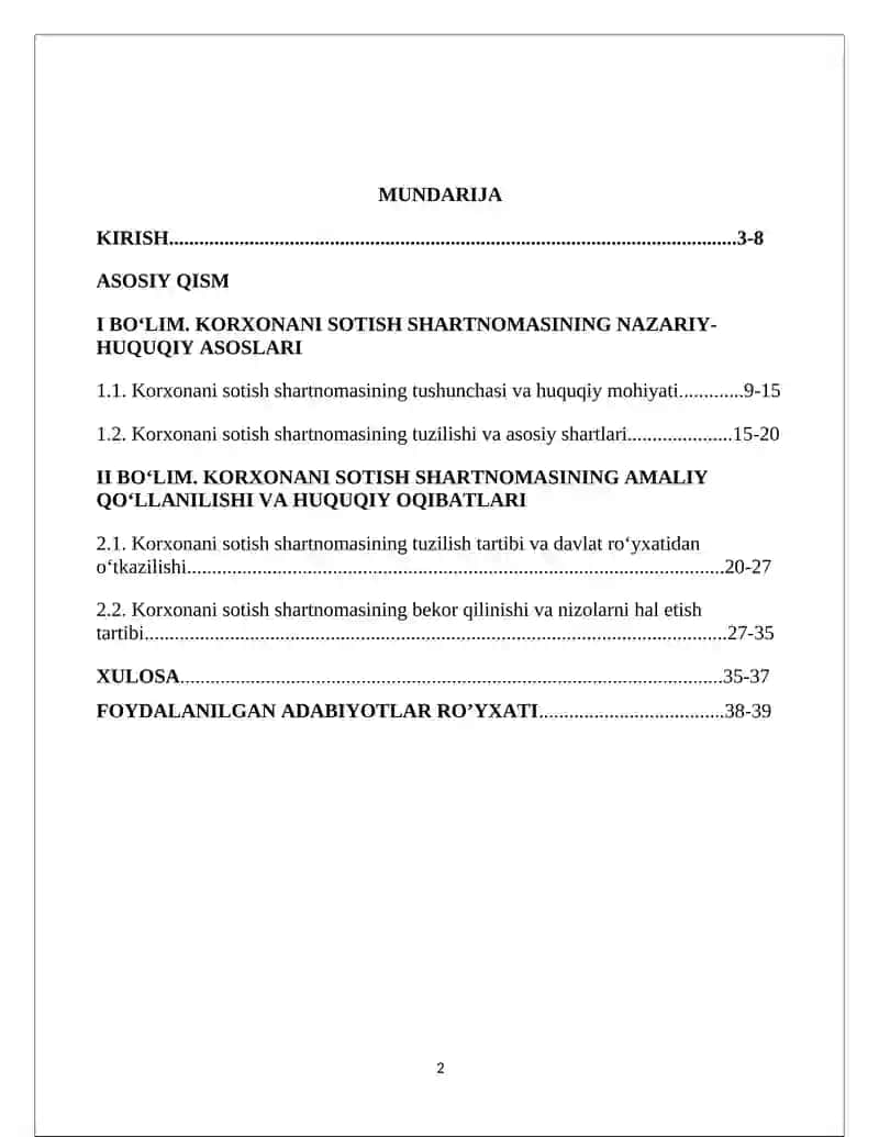 Korxonani sotish shartnomasi fuqarolik xuqiqiy xususiyatlari 2