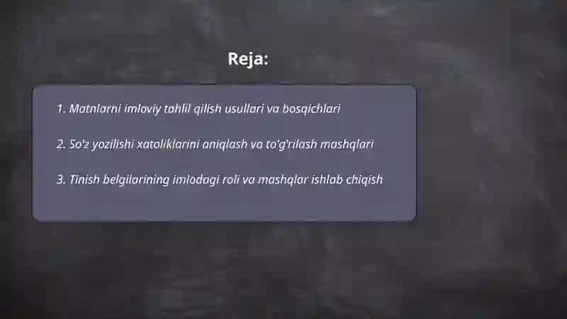 Imloviy Savodxonlik Mashqlari 2