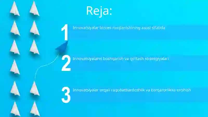 Biznesni rivojlantirishda innovatsiyalar roli 2
