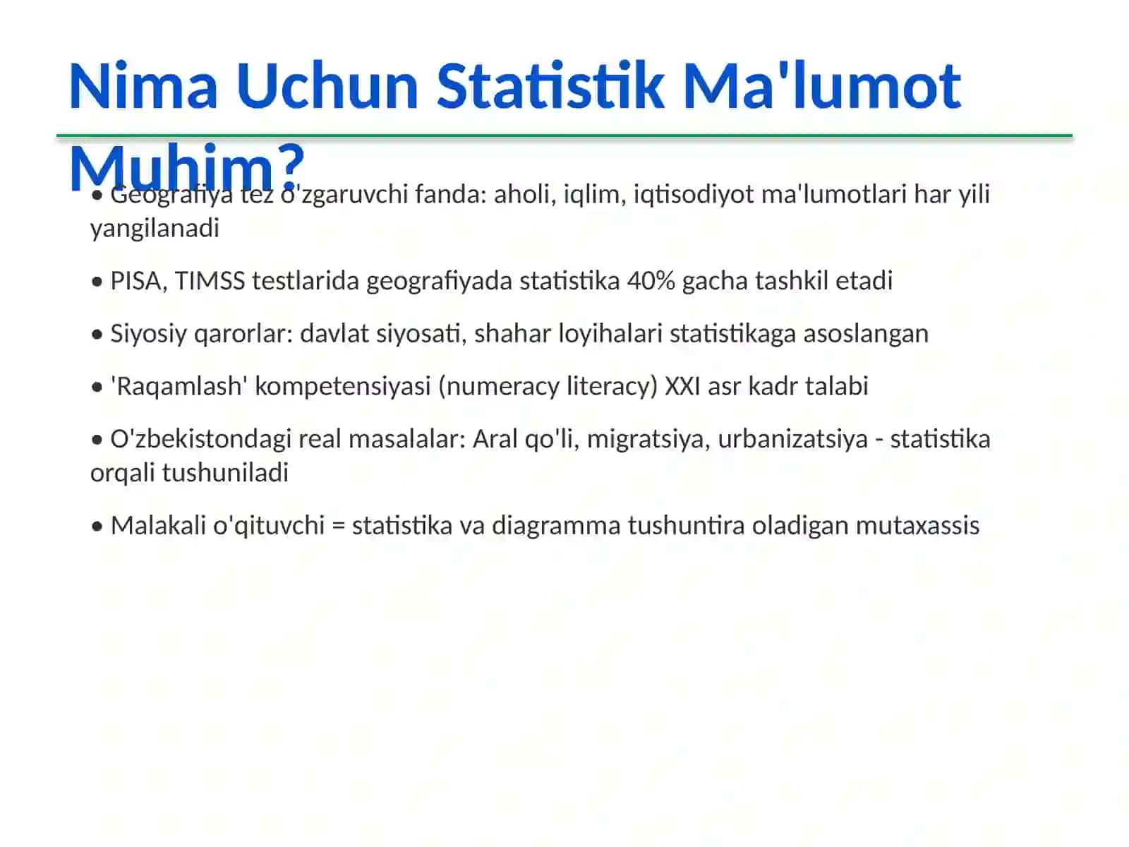 Geografiya Darslarida Statistik Ma'lumotlardan Foydalanish 2