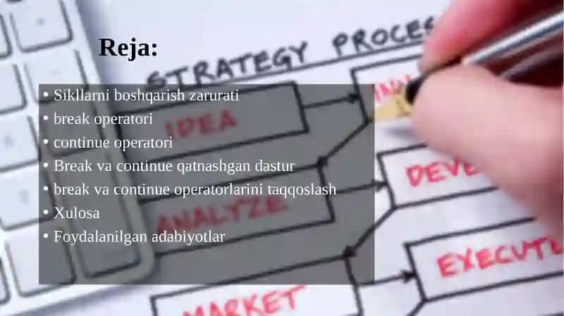 Sikllarni boshqarish: break va continue operatorlari 2