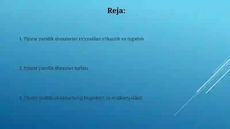 Tijoratchi yuridik shaxslar 2