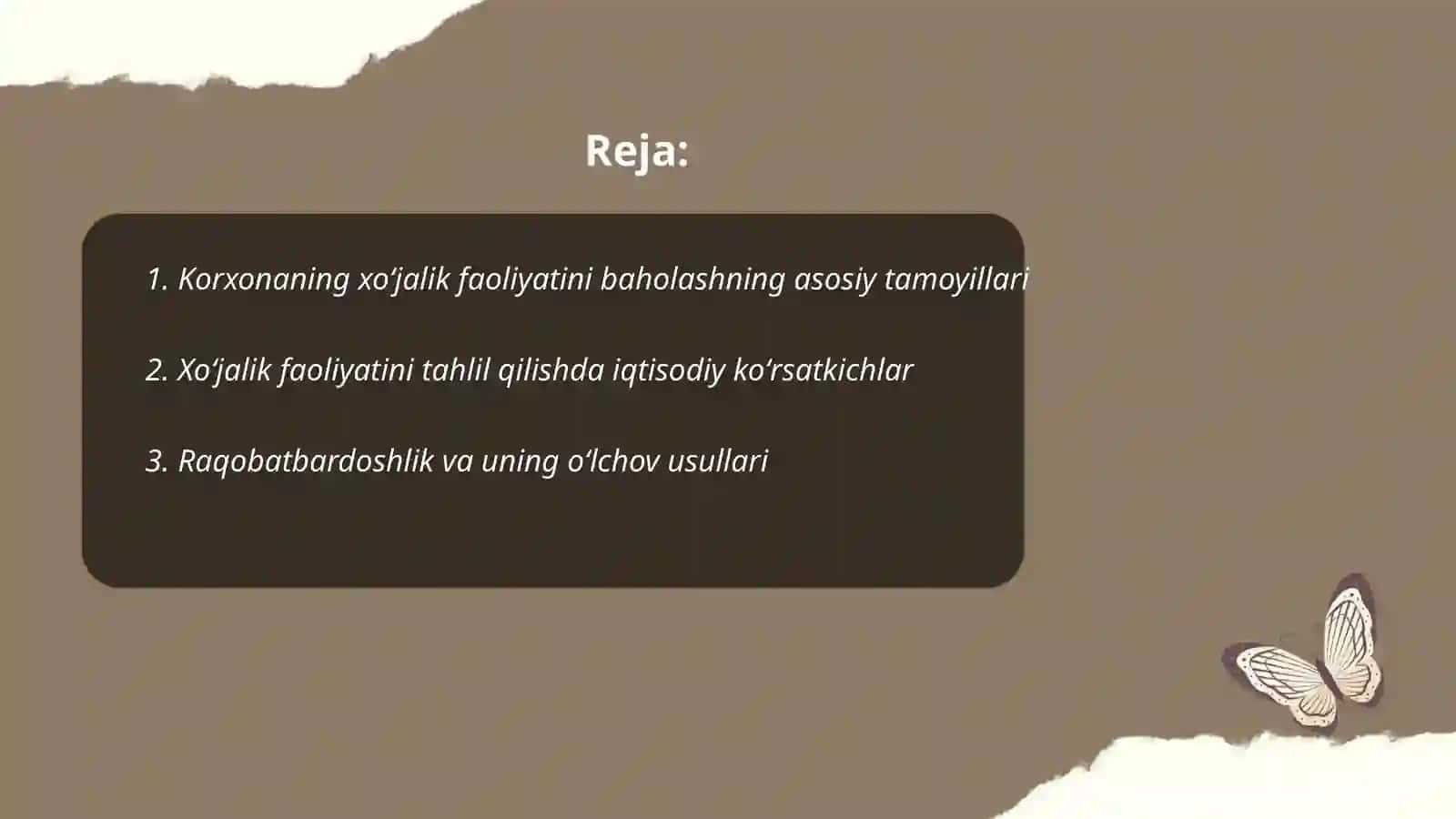 Korxonaning xoʻjalik faoliyatini tahlil qilishga kompleks va sistemali yondashish usullari 2