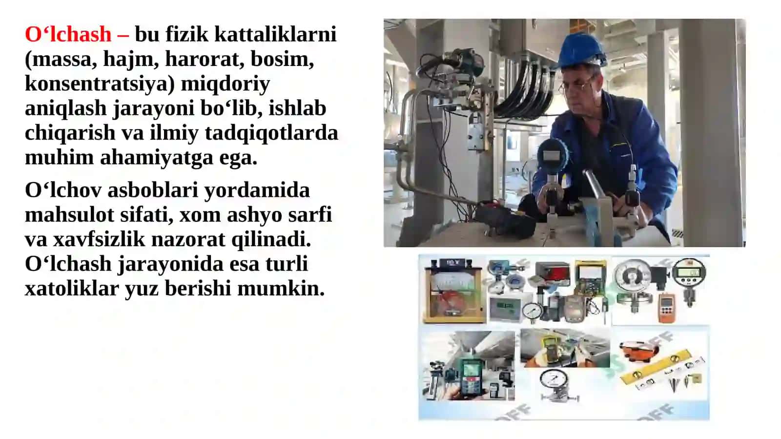 O‘lchash va o‘lchov asboblari va o‘lchov xatoliklari 2