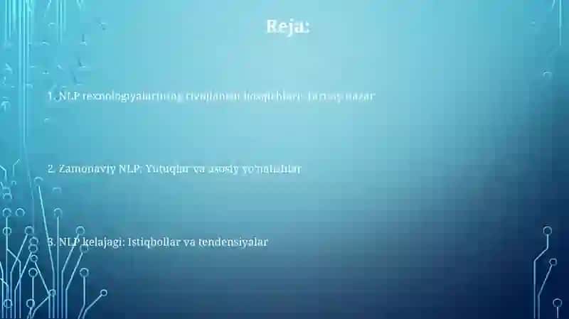 NLP (Natural Language Processing) texnologiyalarining rivojlanish bosqichlari 2