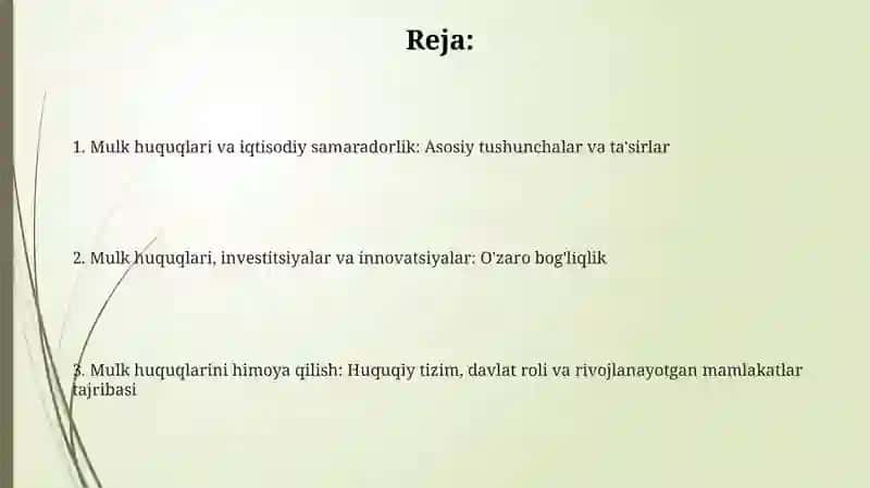 Mulk huquqlari va iqtisodiy samaradorlik: Asosiy tushunchalar 2