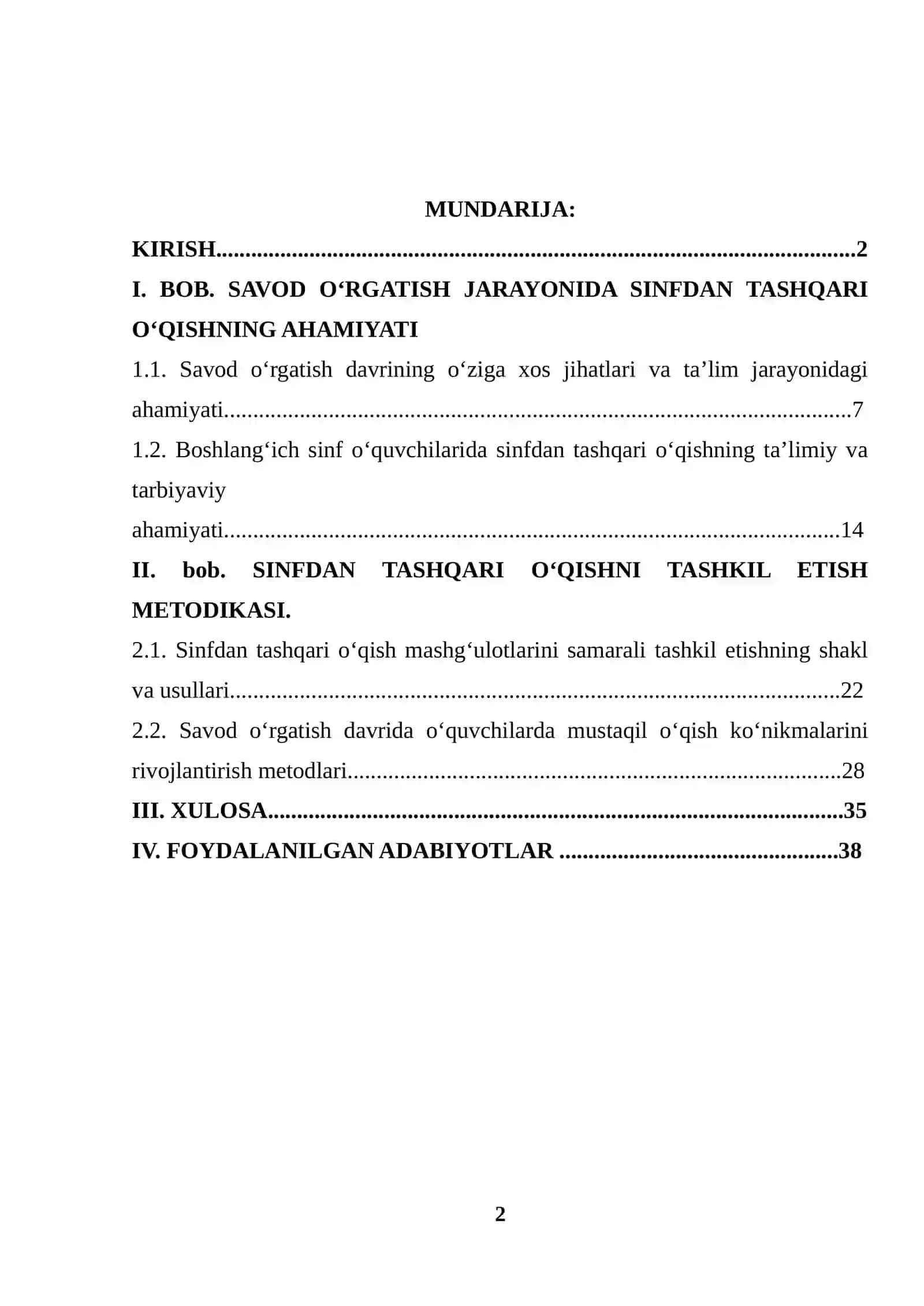Ona tili oʻqish savodxonligi va uni oʻqitish metodikasi fanidan KURS ISHI 2