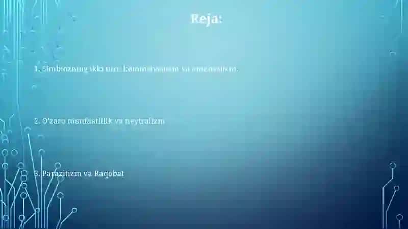 Simbiozning ikki turi: kommensalizm va amensalizm 2