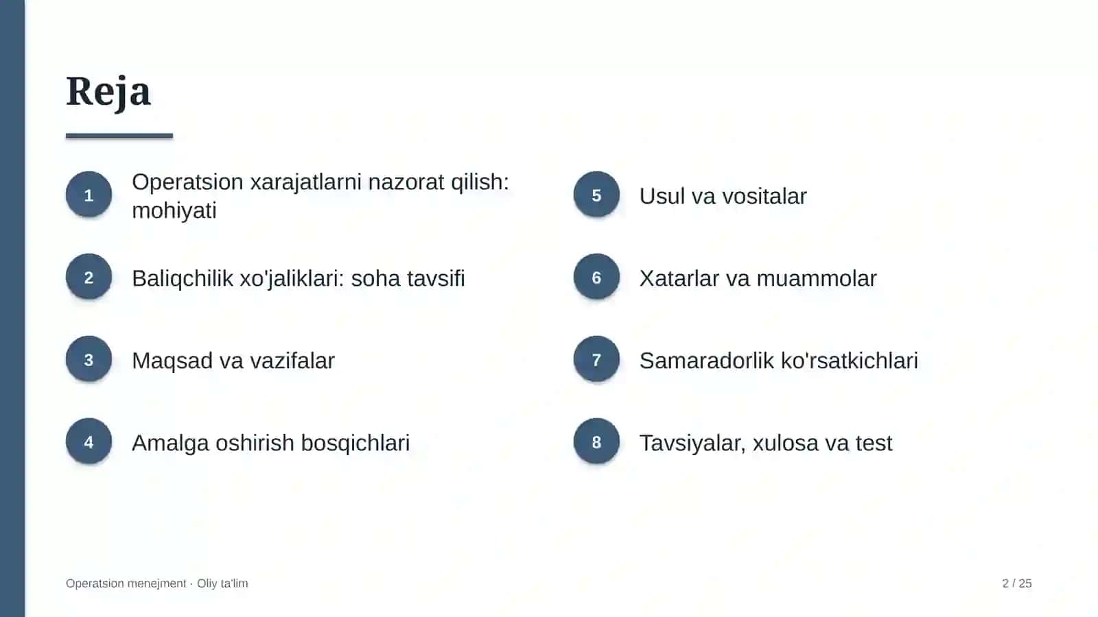 Operatsion Menejment · OLIY TA'LIM 2