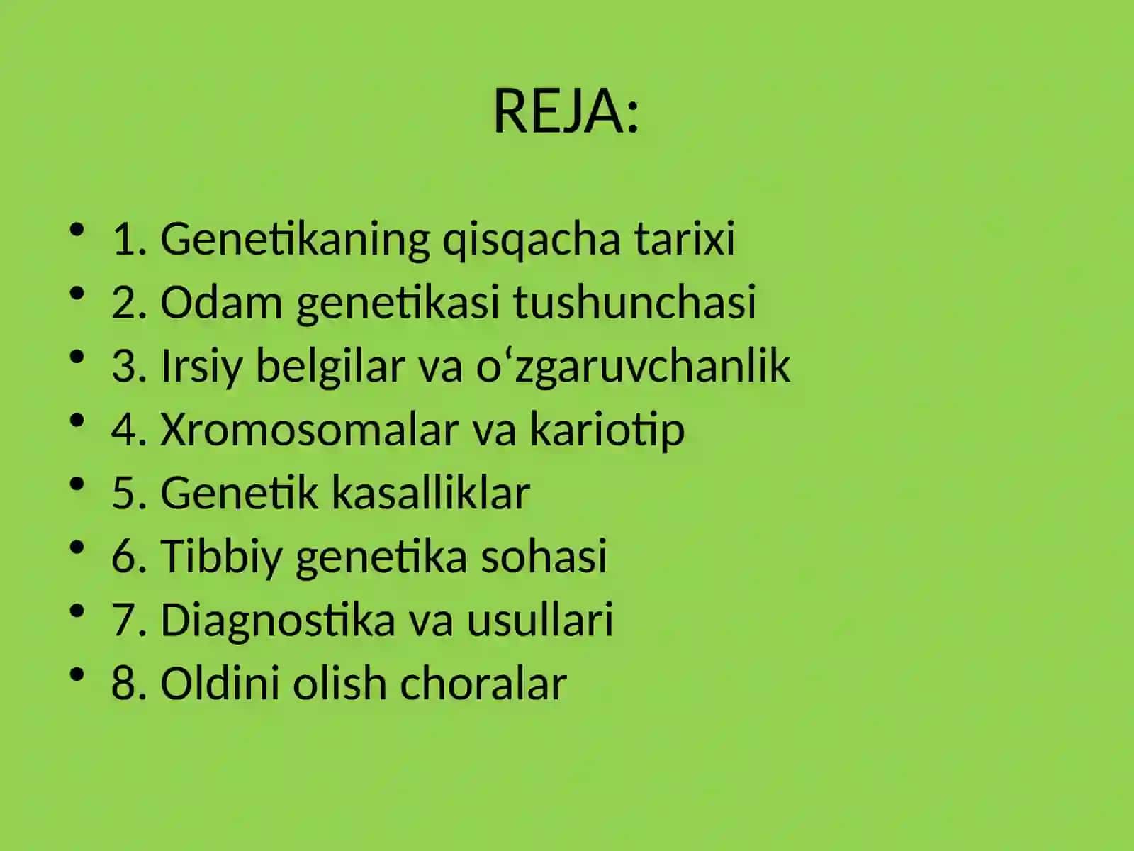 Odamlar genetikasi va tibbi genetika 2