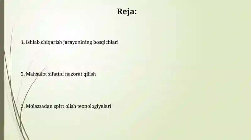 Molassadan spirt ishlab chiqarish texnologiyasi 2