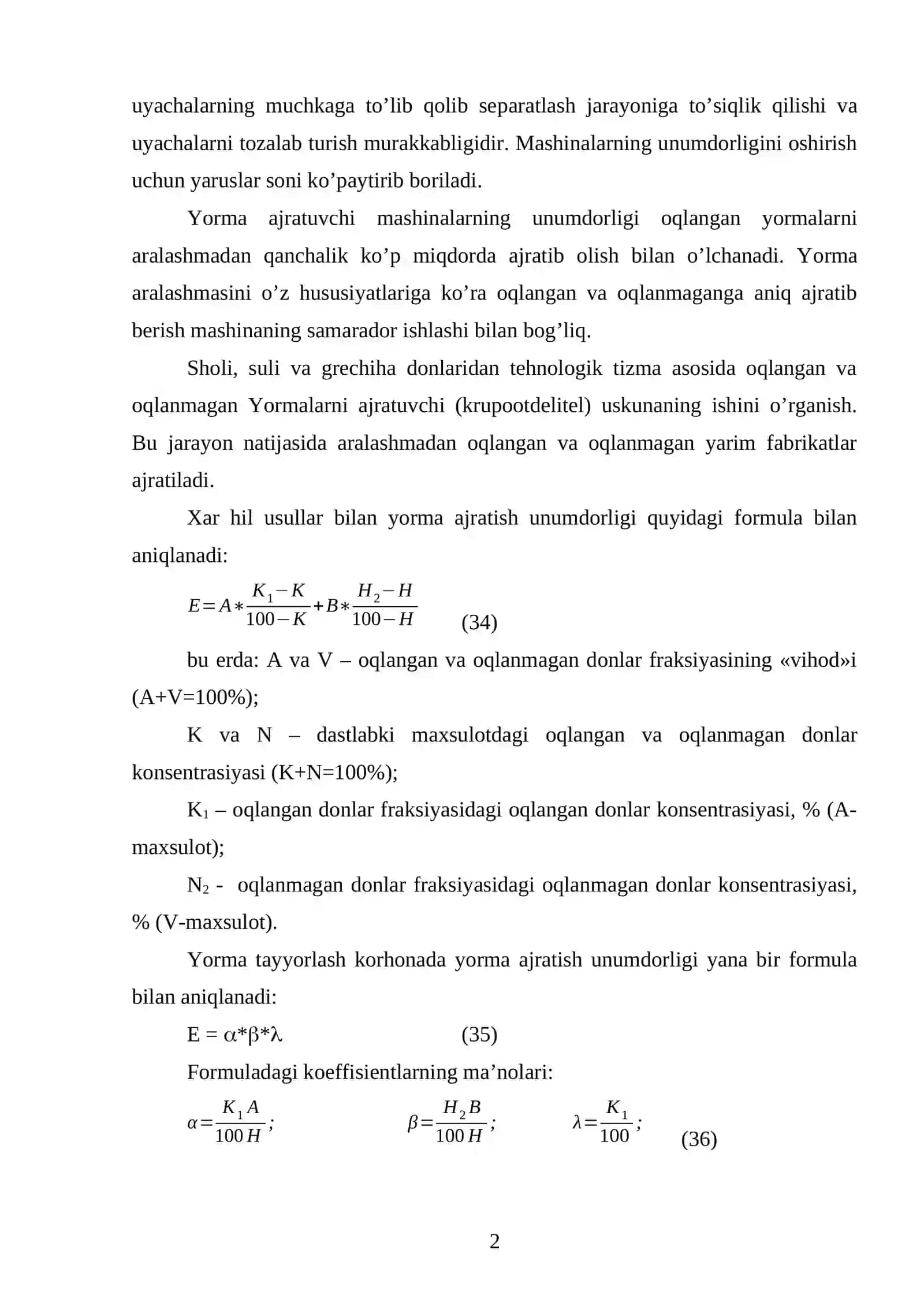 Yorma ajratuvchi uskunalar 2