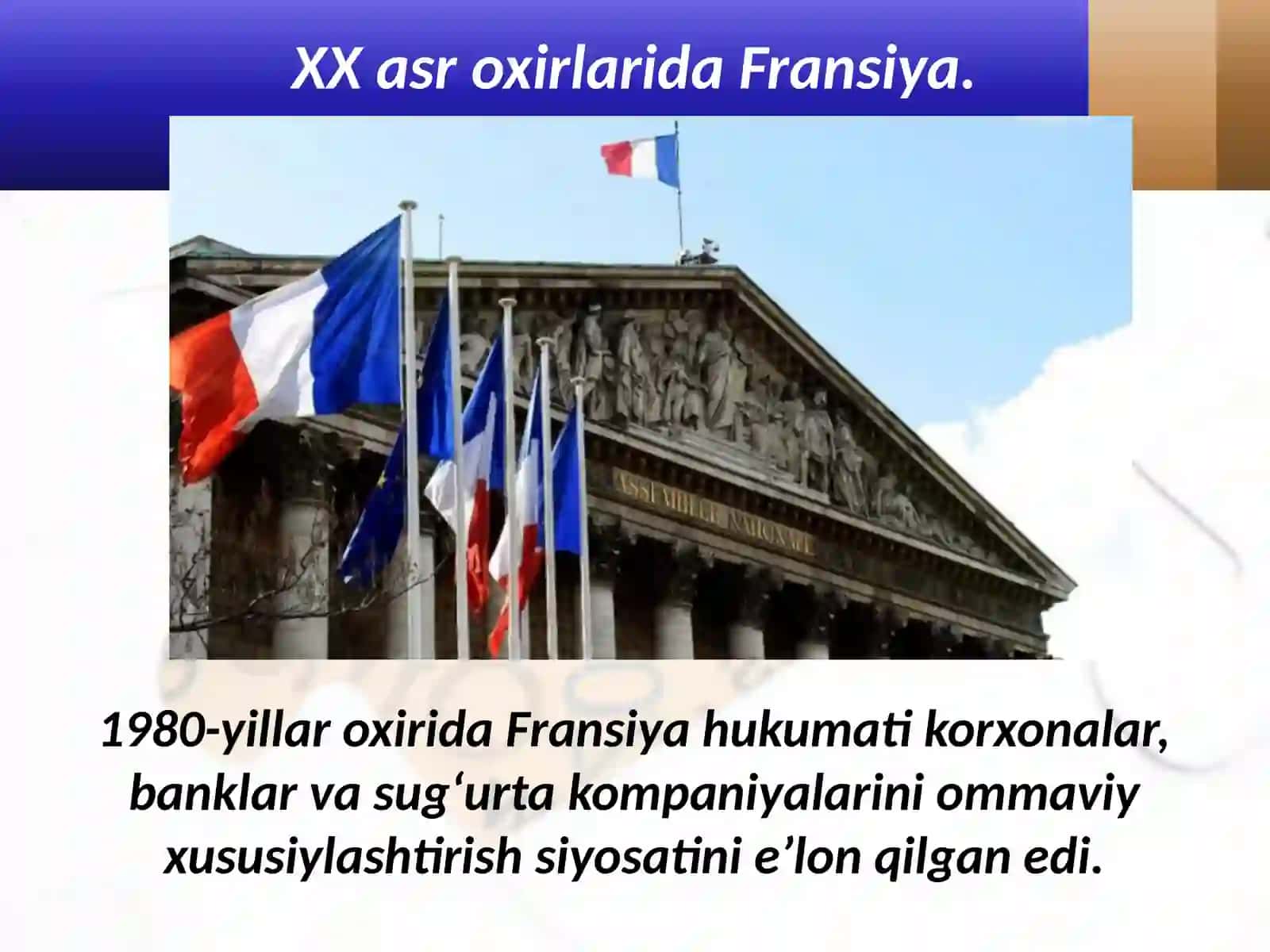 XX asr oxirlarida Fransiya 2