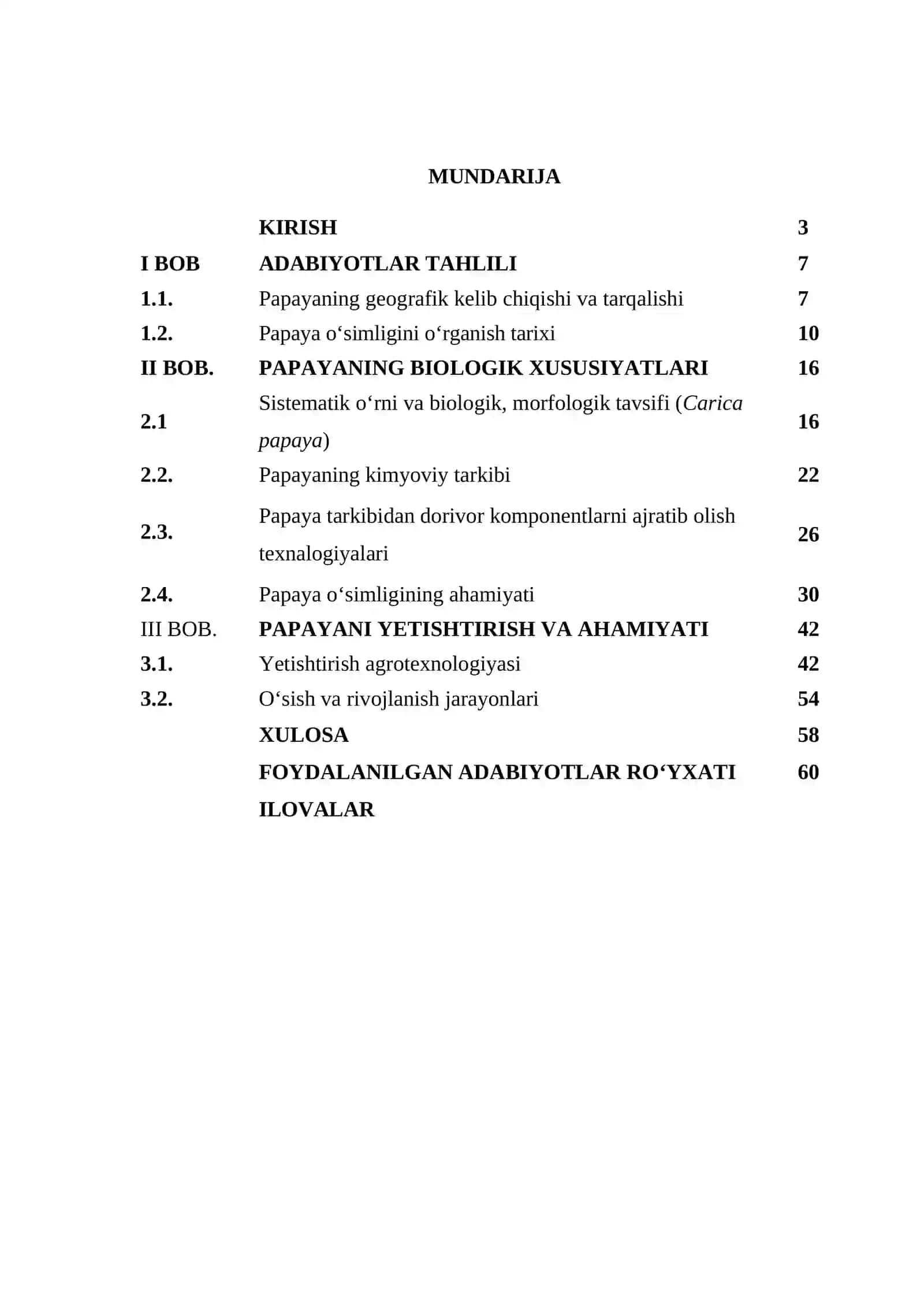 Papaya (Carica papaya) o‘simligining bioekologik xususiyatlari 2