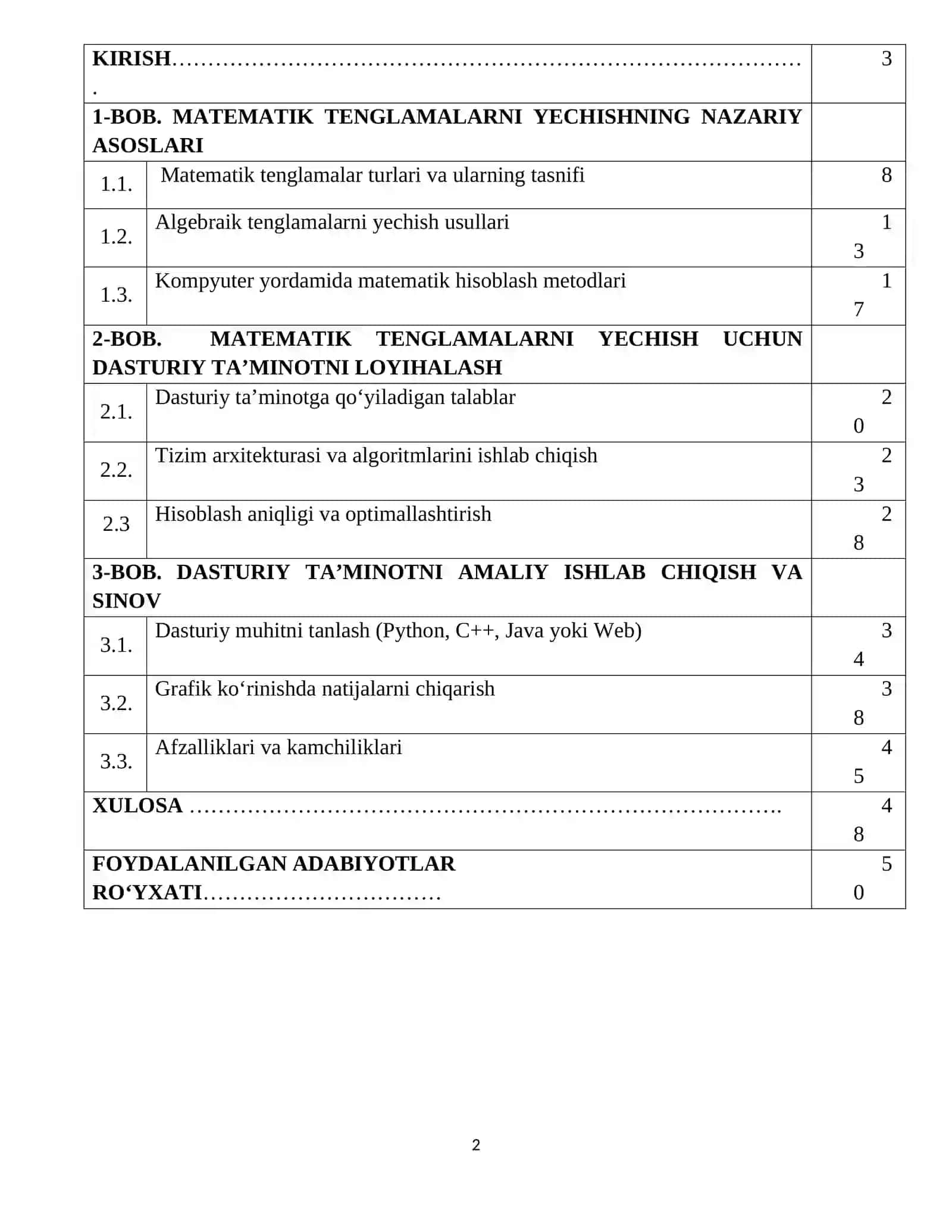 Matematik tenglamalarni natijasini chiqarib beruvchi dasturiy taminot 2