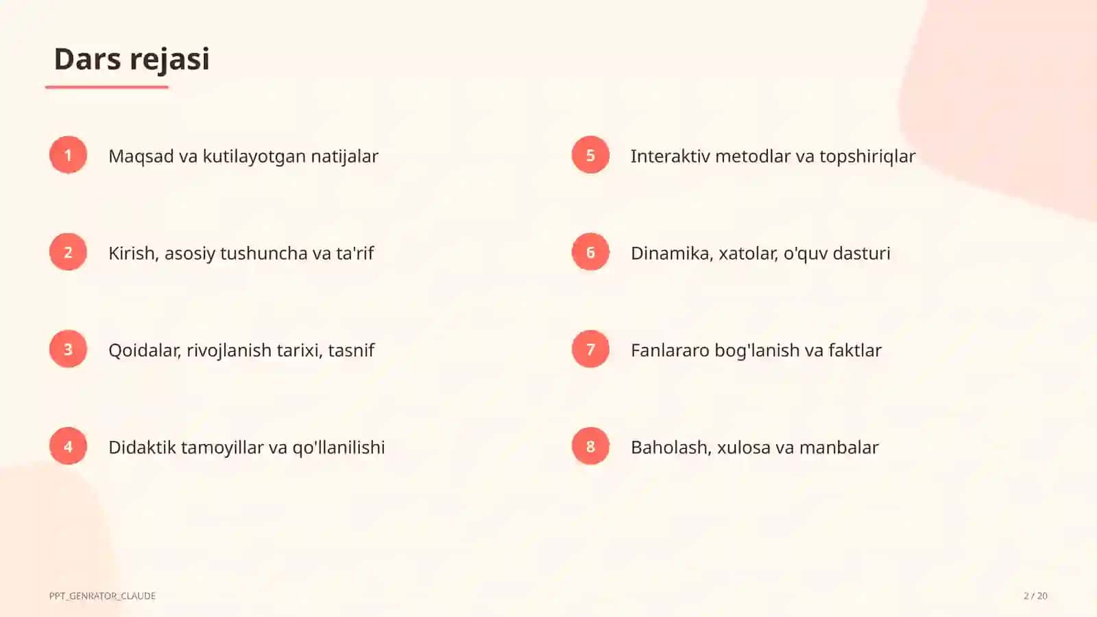 Colours and numbers 1-10 (1-sinf) 2